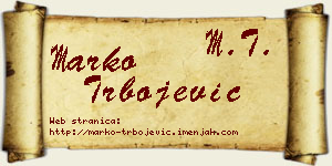 Marko Trbojević vizit kartica